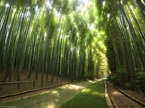 bamboo forest with Generative AI.