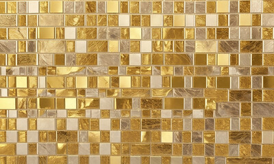 Gold Mosaic background Intricate tile mosaic patterns  