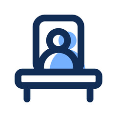 wall shelves filled line icon