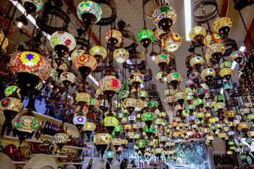 Turkish glass mosaic lamps hanging, moroccan lamps