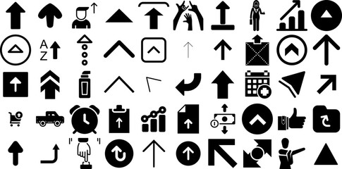 Mega Set Of Up Icons Collection Linear Vector Symbols Finance, Yes, Icon, Symbol Elements For Computer And Mobile - obrazy, fototapety, plakaty