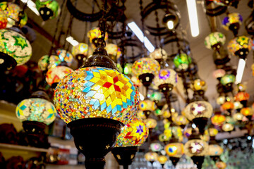 Turkish glass mosaic lamps hanging, moroccan lamps