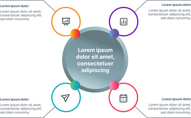 Icon and text infographic for four segment illustrations