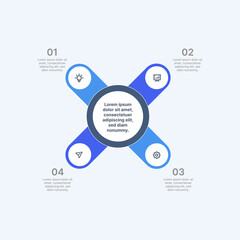 Infographic design element with four point segment with icons