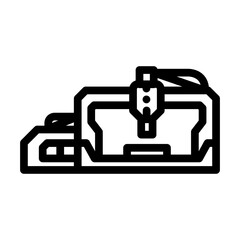 cnc machine tool work line icon vector. cnc machine tool work sign. isolated contour symbol black illustration