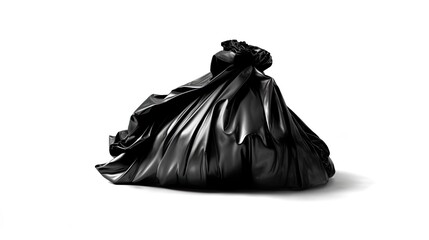 A garbage bag is seen alone on a white backdrop. made using generative AI tools