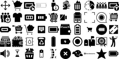 Huge Set Of Full Icons Collection Hand-Drawn Linear Cartoon Pictogram Unhealthy, Graphic, 100, Arrow Illustration Isolated On Transparent Background