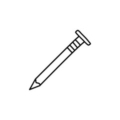 Handdrawn nails doodle icon. Hand drawn black sketch. Sign symbol. Decoration element. White background. Isolated. Flat design. Vector illustration