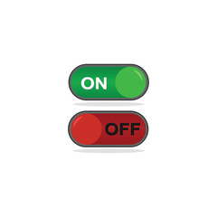 vector illustration of on and off buttons indicator 