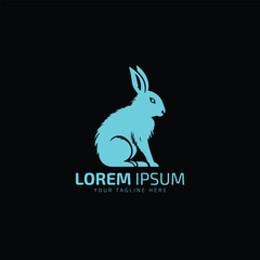 Rabbit silhouette logo icon vector illustration.