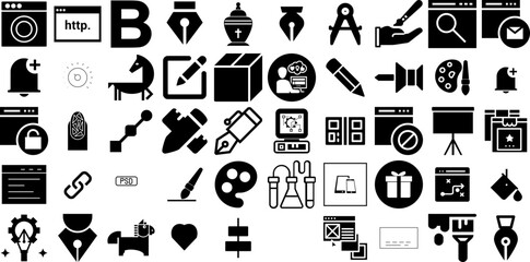 Mega Collection Of Design Icons Collection Linear Design Elements Doorway, Silhouette, Infographic, Health Logotype Isolated On Transparent Background