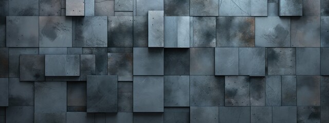 dark gray concrete wall and squares Generative AI