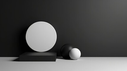 Abstract 3D background, Realistic cream beige cylinder pedestal podium.