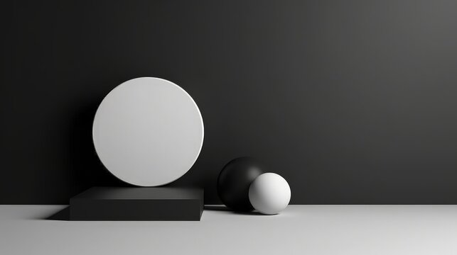 Abstract 3D background, Realistic cream beige cylinder pedestal podium. © peacehunter