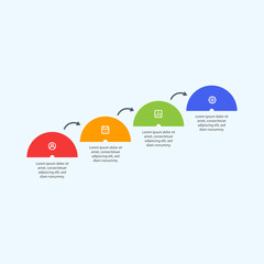 Step infographic to show process stages with icon stock illustration