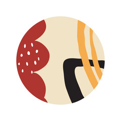 Abstract round doodle highlight Cover backgrounds. Various shapes, lines, spots, dots, doodle objects. Circle icons for social media stories and bloggers