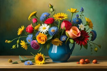 still life with flowers Generated Ai