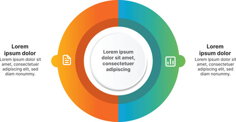 Two division infographic in gradient vector design