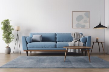 interior cushion pillow lifestyle lounge brick stylish modern decoration render space floor simple. Generative AI.