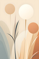 abstract floral background vector, wall art design