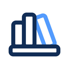 bookshelf outline color icon