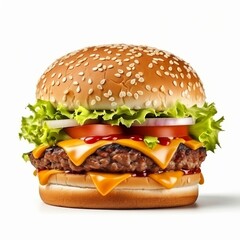 Grilled beef burger with cheese