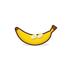 Free vector sticker design with a banana isolated