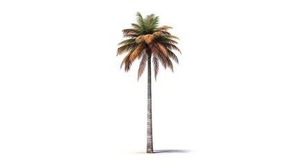Coconut palm tree isolated on a white backdrop. made using generative AI tools