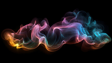 Fototapeta na wymiar Neon smoke waves background, Generative AI