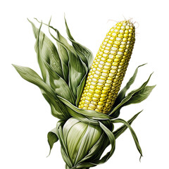 corn, hand drawn illustration, PNG. 