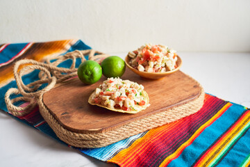 Ceviche, a fish dish of the cuisine of Peru, Ecuador and Mexico