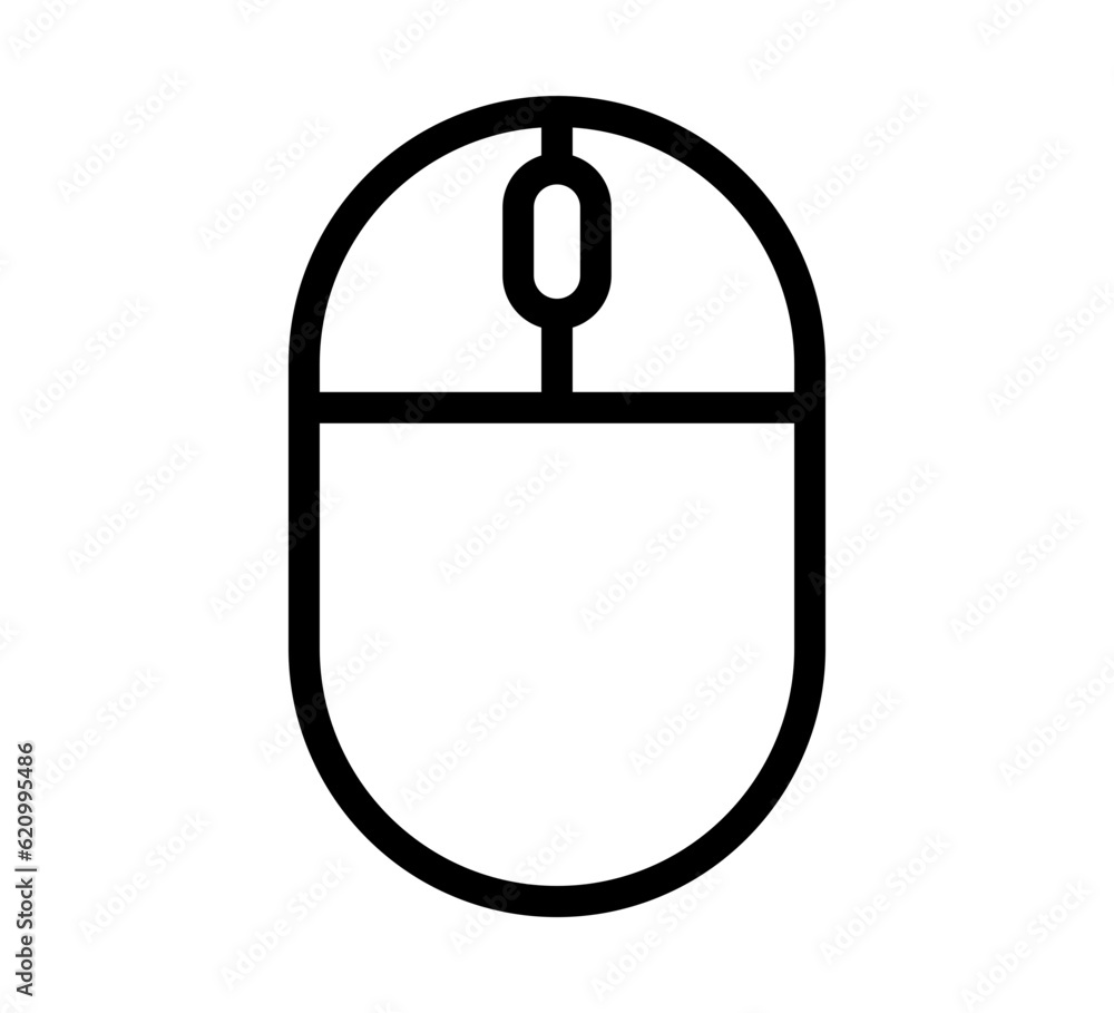 Poster wireless mouse icon. black line computer mouse symbol.