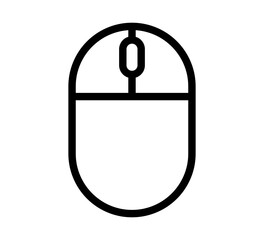 Wireless mouse icon. Black line computer mouse symbol.