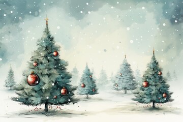 Obraz premium Snowy village on Christmas.