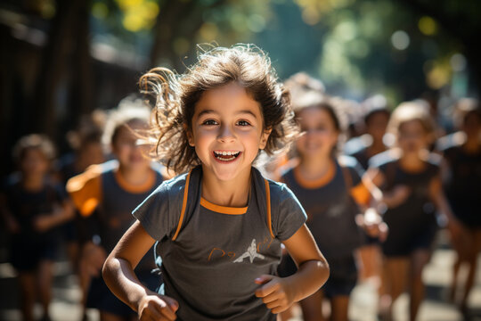 Candid Shot Of Kids Participating In A Physical Education Class Or Sports Activity, Kids, School, Back To School Generative AI