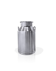 Milk container. Stainless steel bucket. Packaging for design.