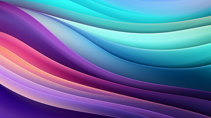 Fototapeta premium Mint Lilac wave stripes. Bright Colorful background. Generative Ai