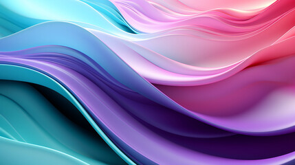 Fototapeta premium Mint Lilac wave stripes. Bright Colorful background. Generative Ai
