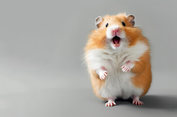 Cute Hamster looking at camera, front view