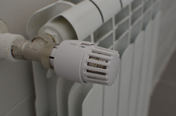 water temperature controller in the heating radiator.heating system.heating radiator.