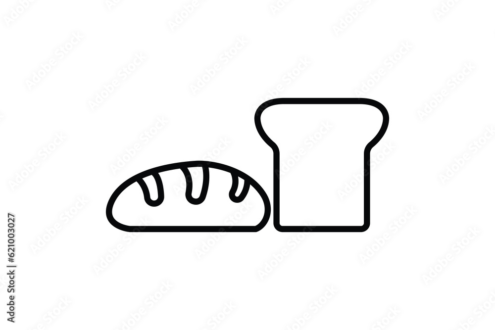 Poster bread icon. icon related to element of bakery, food. line icon style design. simple vector design ed