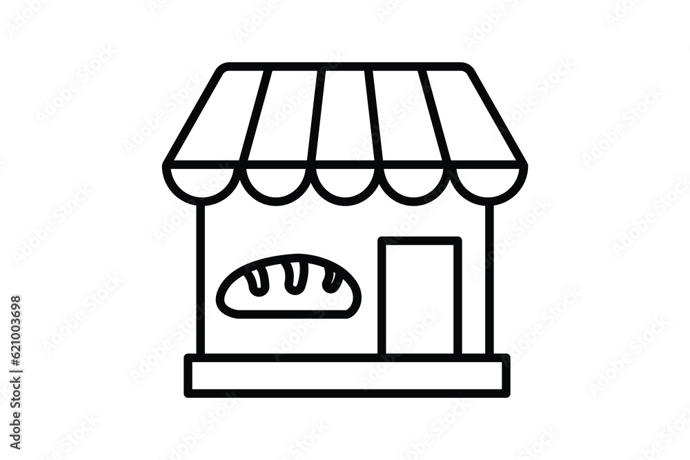 Poster bakery store icon. line icon style design. simple vector design editable