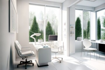 Fototapeta na wymiar Clean interior concept. Operating room or stomatology room. Generative AI