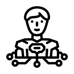 human like ai future technology line icon vector. human like ai future technology sign. isolated contour symbol black illustration