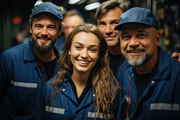 Engineer team full skill quality for maintenance and training in industry factory worker