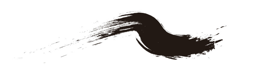 アナログタッチ素材：筆の質感　墨　インク　筆模様　波模様	
