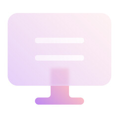 Monitor PC Glassmorphism UI Icon Sign and Symbol Design Illustrator Png Svg