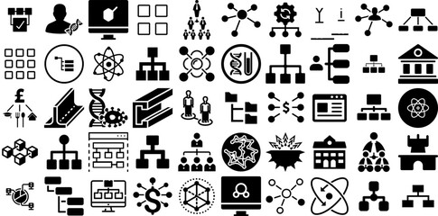 Big Collection Of Structure Icons Pack Hand-Drawn Black Simple Web Icon Accessibility, Scientific, Icon, Business Symbol Vector Illustration - obrazy, fototapety, plakaty
