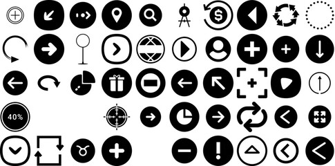 Mega Collection Of Circle Icons Pack Hand-Drawn Solid Vector Silhouettes Sweet, Drawn, Three-Dimensional, Find Silhouettes Isolated On White