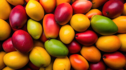 Fototapeta na wymiar Vibrant Mangoes. Generative AI